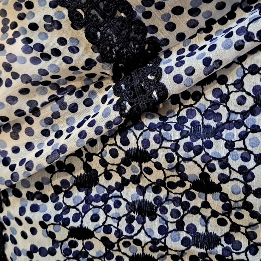 KENSIE Womens Boho Blue Dots Sheer Lined Sleeveless Keyhole Maxi Dress, Sz 0, 4 - Picture 2 of 7